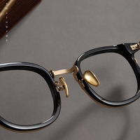 Monture de lunettes haut de gamme Shenzhen Punk à monture large GD001, lunettes de vue pleine monture pour hommes, style designer personnalisé, forme ovale