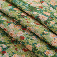 Nappe Moderne Style Monet Tissée à Motifs Floraux Verts avec Franges Décoratives pour Hôtels et Magasins de Décoration Intérieure – Vente en Gros