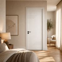 Porte intérieure minimaliste en MDF imperméable personnalisable en usine avec cadre et surface finie pour chambre et hôtel