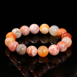 Bracelet en jade corail naturel multicolore 7A, perles rondes, <span class=keywords><strong>boucle</strong></span> unique, bracelet tendance pour hommes et femmes, vente en gros - Product Image 6