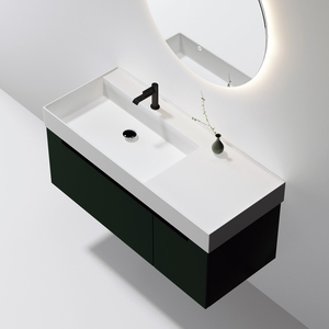 Custom Modern Luxury Furniture Artificial Stone Sink Bathroom Cabinet Solid Surface Bathroom Sink Cabinet With Mirror