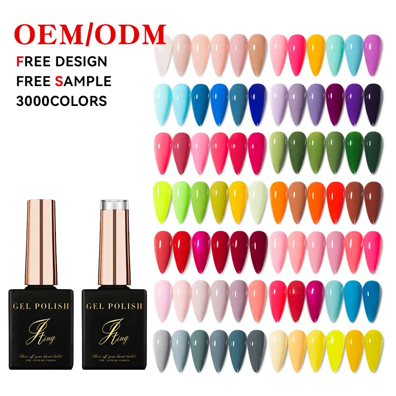 JTING nail supply Free sample logo design Hot popular 3000 colors nail uv led gel polish black bottles 15ml OEM private label