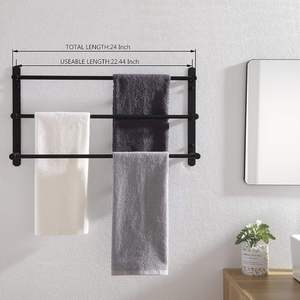 Nero opaco portasciugamani da bagno mensola in acciaio inox a 2 livelli <span class=keywords><strong>scala</strong></span> <span class=keywords><strong>porta</strong></span> <span class=keywords><strong>asciugamani</strong></span> da bagno <span class=keywords><strong>porta</strong></span> <span class=keywords><strong>asciugamani</strong></span> - Product Image 6