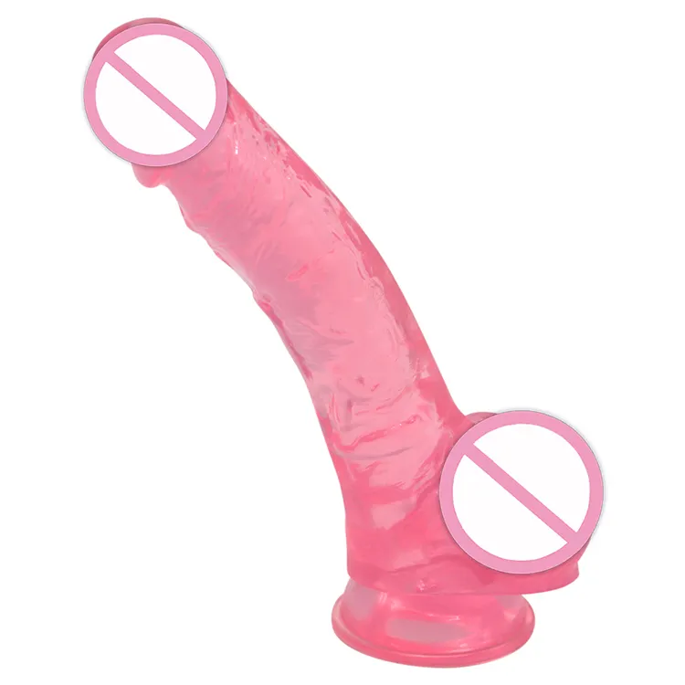 Custom Logo Clear Jelly Dildo Crystal Plug Rabar Sex Penis