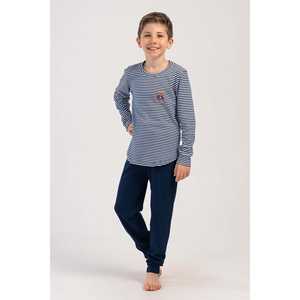 Ensemble de pyjama à manches longues pour garçons, col interlock, manches à revers, coton doux, imprimé dinosaure, pour les saisons été et hiver - Taille 7-8/13-14 - Product Image 4