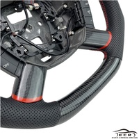 Volant Ever Carbon Racing ECR personnalisé sur mesure à fond plat en fibre de carbone pour Ford Focus MK2 Volant sport rouge 1 pièce