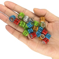 Bagues d'identification multicolores pour pigeons 2025, 8 mm, en aluminium et plastique, écologiques, pour l'entraînement, avec lettres, fournitures pour oiseaux