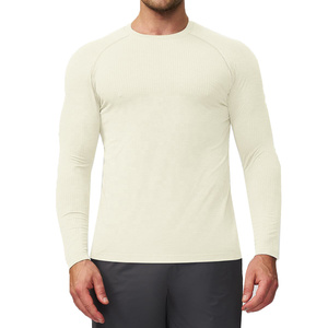 Camiseta Deportiva de Manga Larga para Hombre, Ajustada, de Poliéster/Nailon, para Fitness y Moldeamiento Corporal, Servicio OEM Personalizado - Product Image 3