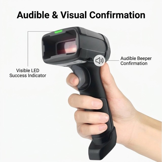 Lightweight 140.5g Handheld USB 2D Barcode Scanner Alipay Wechat Billing Support, All-in-One Barcode Reader Small Retail Shops
