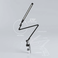 Lampe de bureau LED tactile/infrarouge à intensité variable, changeante de couleur, pliable en métal, double source lumineuse, AC, protection des yeux, écologique, contemporaine
