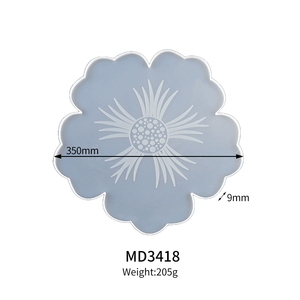 Moule en silicone DIY pour sous-verres en forme de fleurs de cerisier, grands plateaux en résine, plateaux à thé et plateaux à fruits - Product Image 5