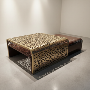 Hochwertiger Durchbrochener Edelstahl Zeitgenössischer Moderner Luxus-Couchtisch für Wohnzimmer Villa Heim-Möbel Handgefertigt - Product Image 5