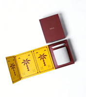 Boîte cadeau magnétique en papier pour bougie parfumée, avec inserts, personnalisée avec impression de palmiers, boîte à rabat rigide