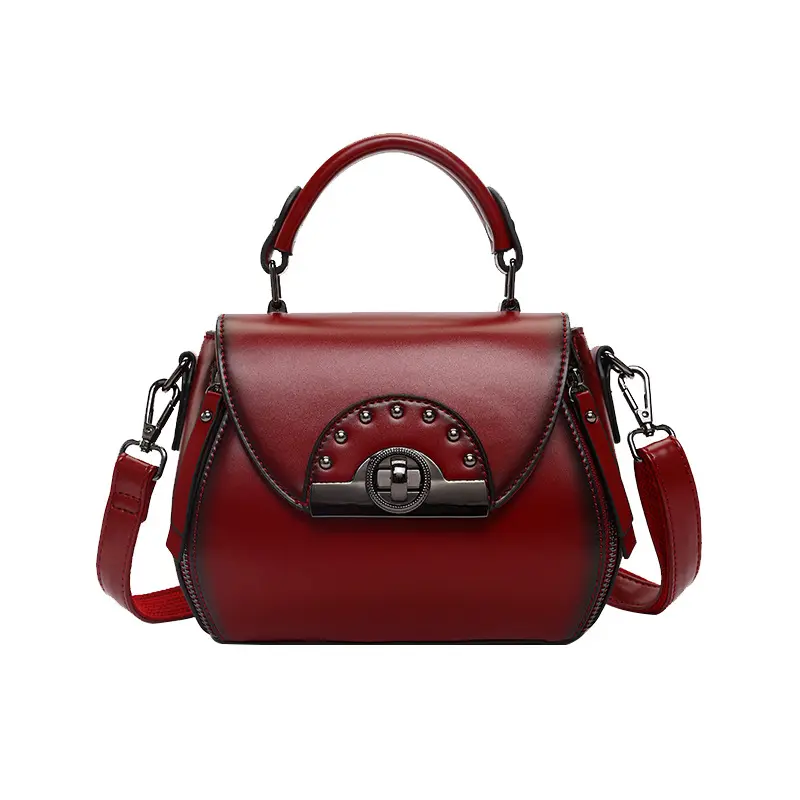 Amazon Hot Sale Real Leather Fashion Handbags Custom Logo Leather Cross-body Shoulder Bag for Women