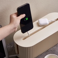 Caja de Almacenamiento de Cables de Plástico Ecológico MONR PP, Organizador Rectangular para Cubrir Cables y Reguladores de Voltaje con Protector de Sobretensión