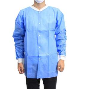 Blouse d'isolement PP non tissée jetable utilisation <span class=keywords><strong>en</strong></span> laboratoire blouse colorée SMS blouse visiteur pour salle blanche blouse de laboratoire - Product Image 5