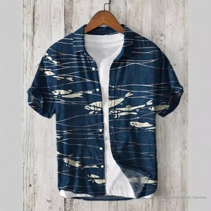 <span class=keywords><strong>Chemise</strong></span> Hawaïenne <span class=keywords><strong>Homme</strong></span> en Lin Respirant à Col Rabattu, Style <span class=keywords><strong>Luxe</strong></span> Léger, Imprimé Floral Estival, Manches Courtes, Tissée et Anti-Transpiration - Product Image 5