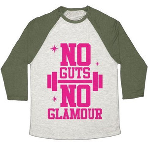 No Guts No Glamour Unisex Tri-Blend <b>Baseball</b> <b>Tee</b> - Product Image 2
