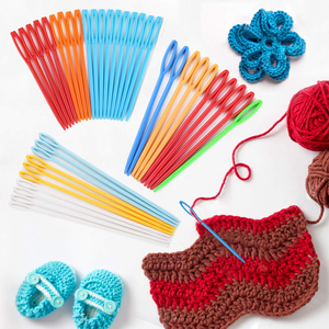 1000pcs/<b>bag</b> Mixed Color 5.5/7/9/15cm Plastic Knitting Needles Crochet Hooks Wool Yarn Needle DIY Sweater Weaving Tools Accessory - Product Image 4