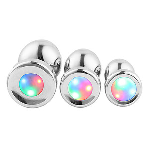 Yeni çıkarılabilir elektrikli Led düğme alt ile yanıp sönen ışık renkli küçük orta büyük popo Dilators yetişkin seks oyuncakları Anal <span class=keywords><strong>Plug</strong></span> % - Product Image 3