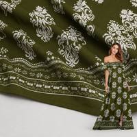 Tissu pour robe longue en lin slub de qualité supérieure, motif floral damassé, design original, pour printemps-été