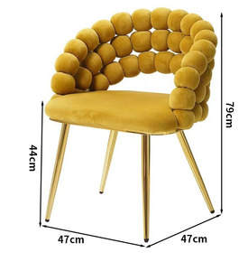 Commercio all'ingrosso <span class=keywords><strong>poltrona</strong></span> imbottita sedia da pranzo mobili da giardino in velluto moderno sedia da pranzo con <span class=keywords><strong>gambe</strong></span> in metallo dorato - Product Image 6