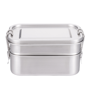 Les sections de la boîte à lunch Bento en acier inoxydable peuvent contenir un sandwich et deux côtés. - Product Image 2