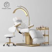Cama de Estética Facial Giratoria 360° Patentada por Madamcenter, Cama Eléctrica de Estética Médica, Silla de Belleza Reclinable, Sofá Cosmético