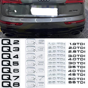 Aplicable Audi Q2 <span class=keywords><strong>Q3</strong></span> Q5 Q7 Q8 <span class=keywords><strong>maletero</strong></span> trasero y etiquetas ABS pegatinas reutilizables para coche - Product Image 1