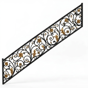 European-style Iron Stair Railing <b>Flooring</b> Mounted Decorative Handrail Rust Resistant 3-Year Warranty KHP Brand for Hotels - Product Image 1