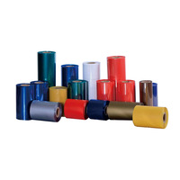 Cinta de Transferencia Térmica de Cera de Primera Calidad, 110 mm x 300 m, con Tinta de Color Rojo, Azul, Verde, Blanco y Dorado, para Etiquetas de Tela
