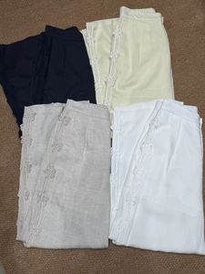 Completo Due Pezzi in Lino 100% per Donna, Camicetta a Maniche Lunghe e Pantaloni a Gamba Larga, Traspirante e ad Asciugatura Rapida, Stile Hip Hop Casual per Vacanze - Product Image 5