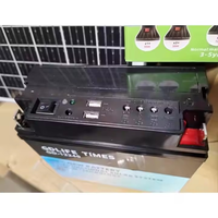 Batterie Externe Portable 12V 20W à Énergie Solaire pour Maison et Voiture, Alimentation d'Urgence, 4 Ampoules 5W, Panneau Solaire, Onde Sinusoïdale Pure