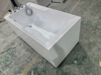 Baignoire à remous intérieure HG avec jets de massage SPA, baignoire carrée avec porte en verre et robinet de douche