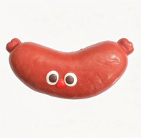 Squishy en forme de saucisse à visage amusant - Jouet anti-stress en mousse PU à récupération lente en forme de jambon, à presser et décompresser