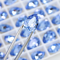 Haute Qualité Point Retour Verre Strass Lumière Saphir Couleur Fantaisie Pierres En Gros En Vrac Cristal Perles Bijoux Diy Accessoires