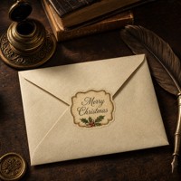 Autocollant personnalisé découpé à la forme, en vinyle imperméable, style vintage rétro, Noël, avec n'importe quel logo, pour emballage cadeau, enveloppe, scrapbooking