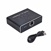 Splitter Internet RJ45 Kecepatan Tinggi 1000Mbps 1 ke 4, Adaptor Jaringan Splitter RJ45, Konverter Gigabit