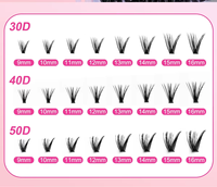 Kit de Cils DIY en Gros Maquillage Professionnel Extensions de Cils en Cachemire Cils en Grappe Logo Personnalisé Cils Synthétiques pour Techniciennes en Cils