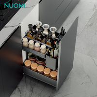 NUOMI LAMBO 400 Keranjang Bumbu Tarik Keluar Aksesoris Lemari Dapur Tempat Penyimpanan Botol Perlengkapan Furnitur Keranjang Penyimpanan