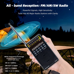 Portable FM/AM/SW 3 Band Digital Tuning LED Display Radio with Speaker 3.5mm Jack for <b>Outdoor</b> Camping Travel - Product Image 6