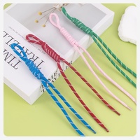 Porte-clés en corde de nylon tressée colorée, style Miu, nœud, sangle de téléphone, breloque de sac, cordon suspendu, accessoires
