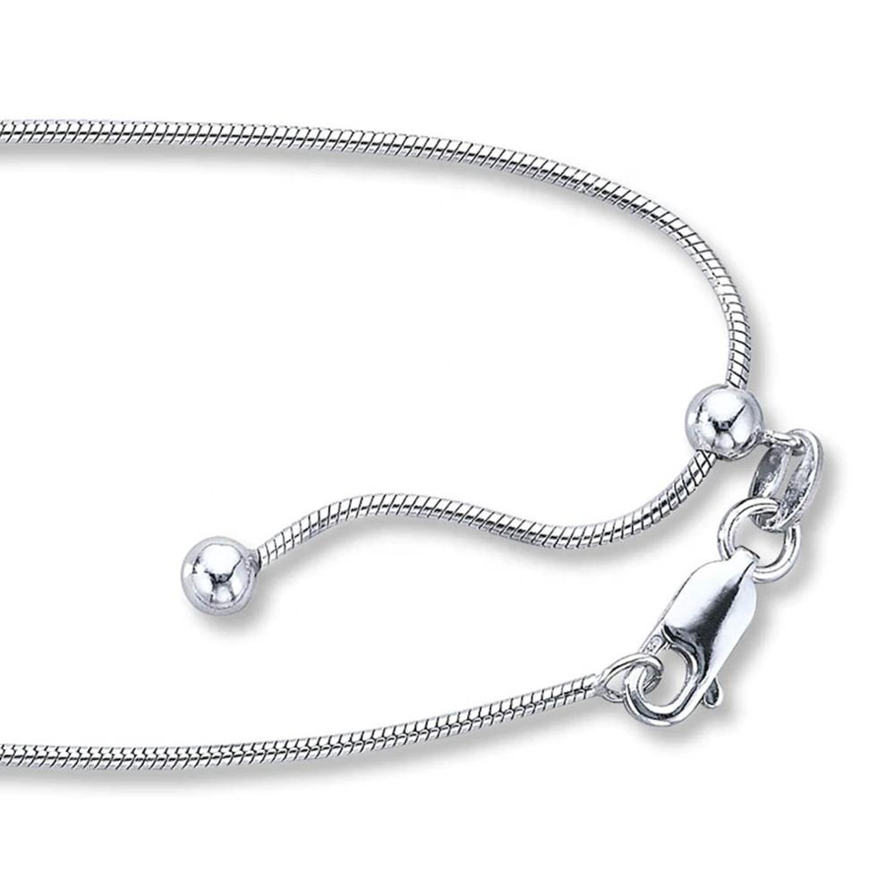 Sterling Silver Rope Chain Adjustable 1.0mm Wide 16" to 30" RHO Sterling Silver Rope Chain Adjustable 1.0mm Wide 16" to 30" RHO