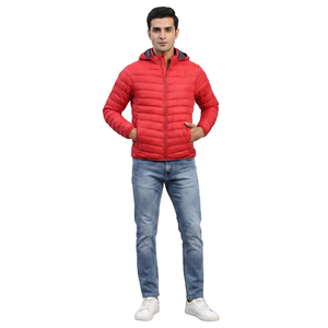 Blouson matelassé coupe-vent respirant à séchage rapide pour homme, avec design personnalisé sur le devant, col montant, couleur personnalisable, vêtement d'extérieur décontracté de haute qualité - Product Image 1