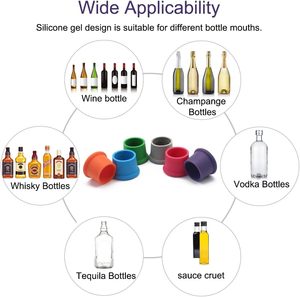 Tapones de Silicona Suave para Vino, Selladores de Botellas de Grado Alimenticio, Tapas para Vino y Champán con Agarre Superior - Product Image 4
