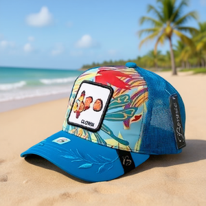 Cappello Trucker Bonic a 6 Pannelli in Rete, Regolabile e Traspirante, Unisex per Adulti, con Ricamo di Pesce Pagliaccio, Cappello Casual Primaverile ed Estivo - Product Image 2