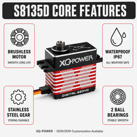 Nouveauté 2026 XQ-POWER S8135D Servo numérique brushless 35KG étanche avec engrenages en acier inoxydable et boîtier en aluminium CNC 0.10s 8.4V pour UAV