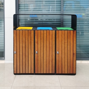 Ngoài trời kim loại & gỗ thân thiện với môi kích thước lớn chất thải Thùng tái chế Thùng rác Thùng rác phân compost giải pháp - Product Image 2