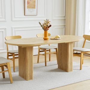Table à manger ovale moderne en bois extensible SENYU, 6 places, style scandinave, meubles pour la maison - Product Image 2