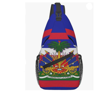 Sac bandoulière personnalisé de haute qualité avec drapeau d'Haïti, logo personnalisé, sac de poitrine, sac à dos bandoulière, sac de voyage